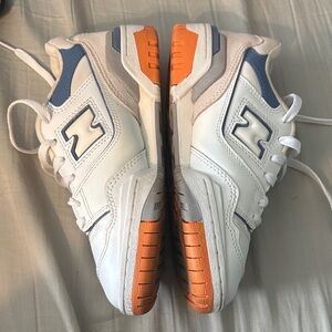 New Balance Kids' White and Orange Sneakers